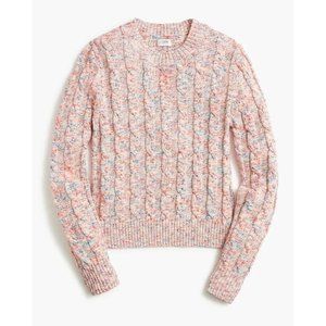 J. Crew Womens XL Pink Long Sleeves Classic Fit Cable Knit Pullover Sweater NWT